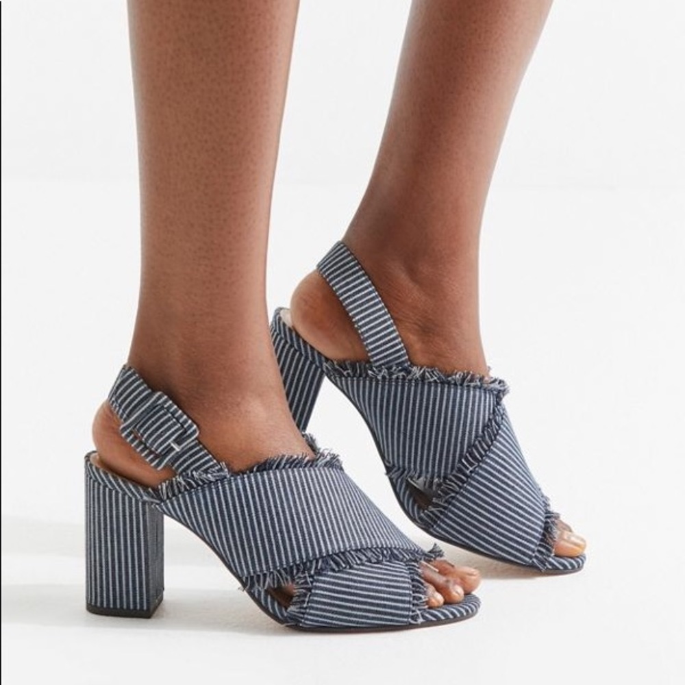 Urban Outfitter denim block heels